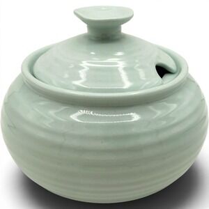 Sophie Conran Portmeirion Celadon Lidded Sugar Bowl 11103 Aqua Cottage Kitchen